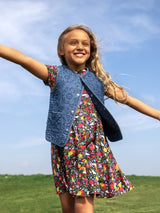 Frugi Merri Waistcoat - Denim/Floral