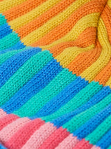 Frugi Rainbow Rib Bobble Hat - Rainbow Stripe