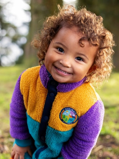Frugi Coorie Cord Fleece Suit - Hotchpotch/Nature