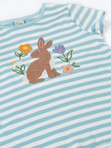 Frugi Lindsey T-Shirt - Lichen Stripe/Rabbit
