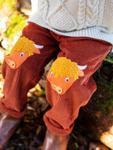 Frugi Arlo Cord Trousers - Rust/Highland Cow
