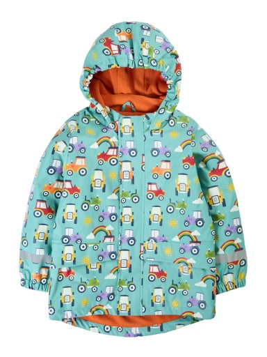 Frugi Printed Puddle Buster Coat - Terrific Tractors