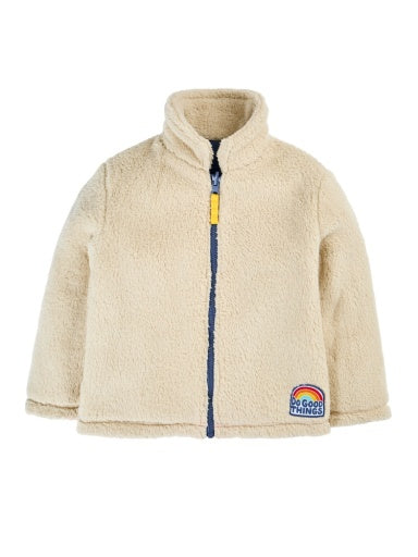 Frugi Blazey Reversible Fleece Jacket - Kaleidoscope/Moon