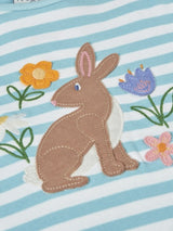 Frugi Lindsey T-Shirt - Lichen Stripe/Rabbit