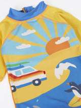 Frugi Little Sun Safe Suit - Lemon/Beach