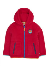 Frugi Glen Ted Fleece Jacket - True Red/Happy