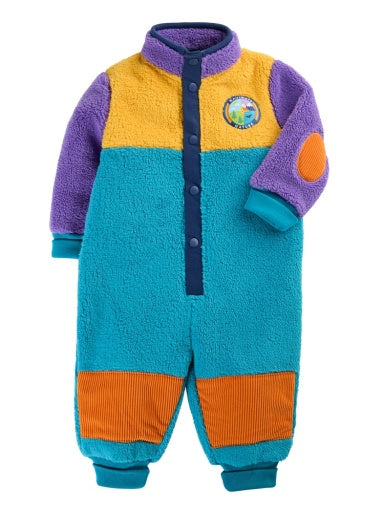Frugi Coorie Cord Fleece Suit - Hotchpotch/Nature