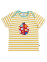 Frugi Bobster Applique T-Shirt - Bumblebee Stripe/Ladybird