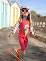 Frugi Little Sun Safe Suit - Rainbow Wave/Ice Cream