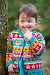 Frugi Robyn Fairisle Cardigan - Fox Fair Isle