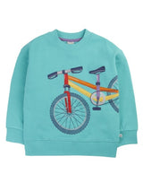 Frugi Superb Stitched Sweatshirt - Pacific Aqua/Bike