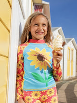 Frugi Rachel Rash Vest Set - Watermelon Sunflowers