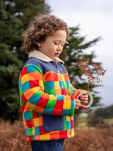 Frugi Blazey Reversible Fleece Jacket - Kaleidoscope/Moon