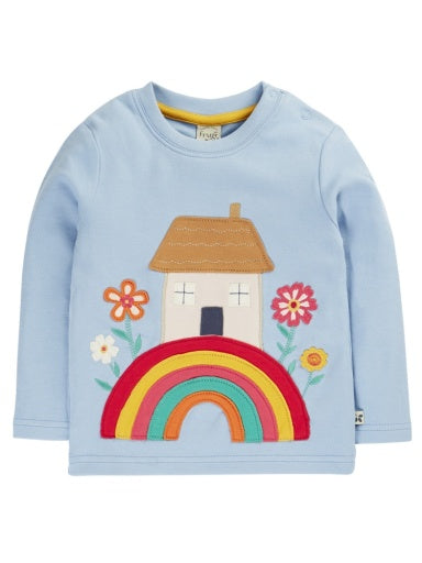 Frugi Adventure Applique Top - Winter Sky/House