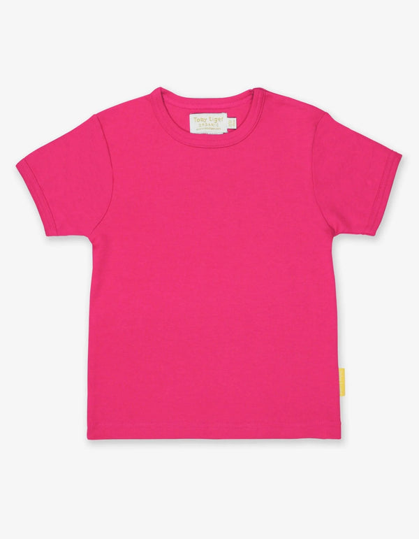 Toby Tiger Organic Basics Short Sleeve T-Shirt - Pink