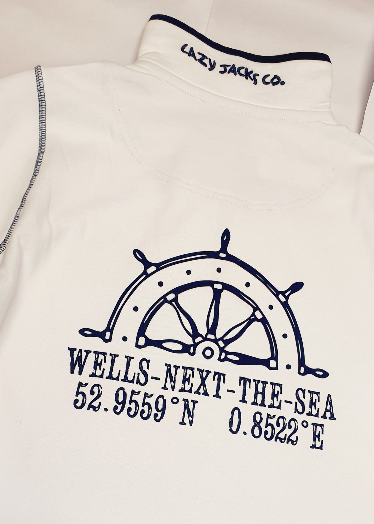 wells Lazy jacks sweater in white, nautical sweater