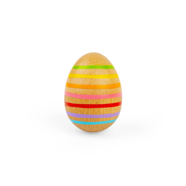 Wooden Rainbow Egg Shaker by Bigjigs
