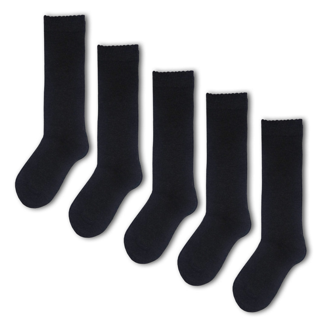 5 Pack Grey Knee High Sustainable Bamboo Viscose Kids School Socks