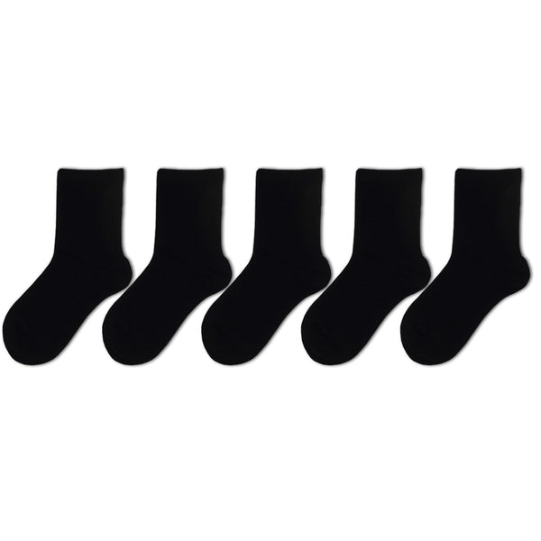 5 Pack Black Ankle Kids Bamboo Viscose School Socks for Boys and Girls