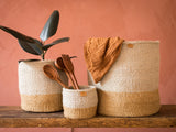 Two Tone Woven Storage Basket - MBILI