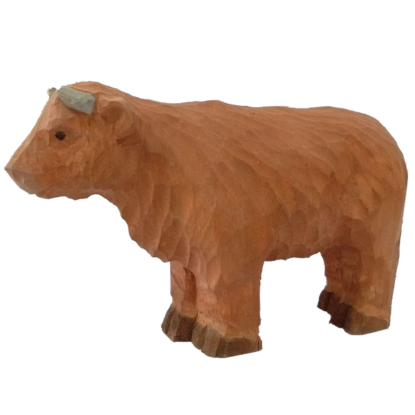 Wudimals® Wooden Highland Cow Animal Toy