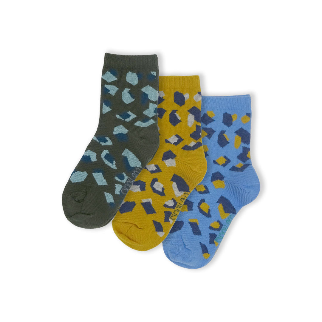 3 Pack Camo Kids Sustainable Fashion Ankle Socks for Boys and Girls