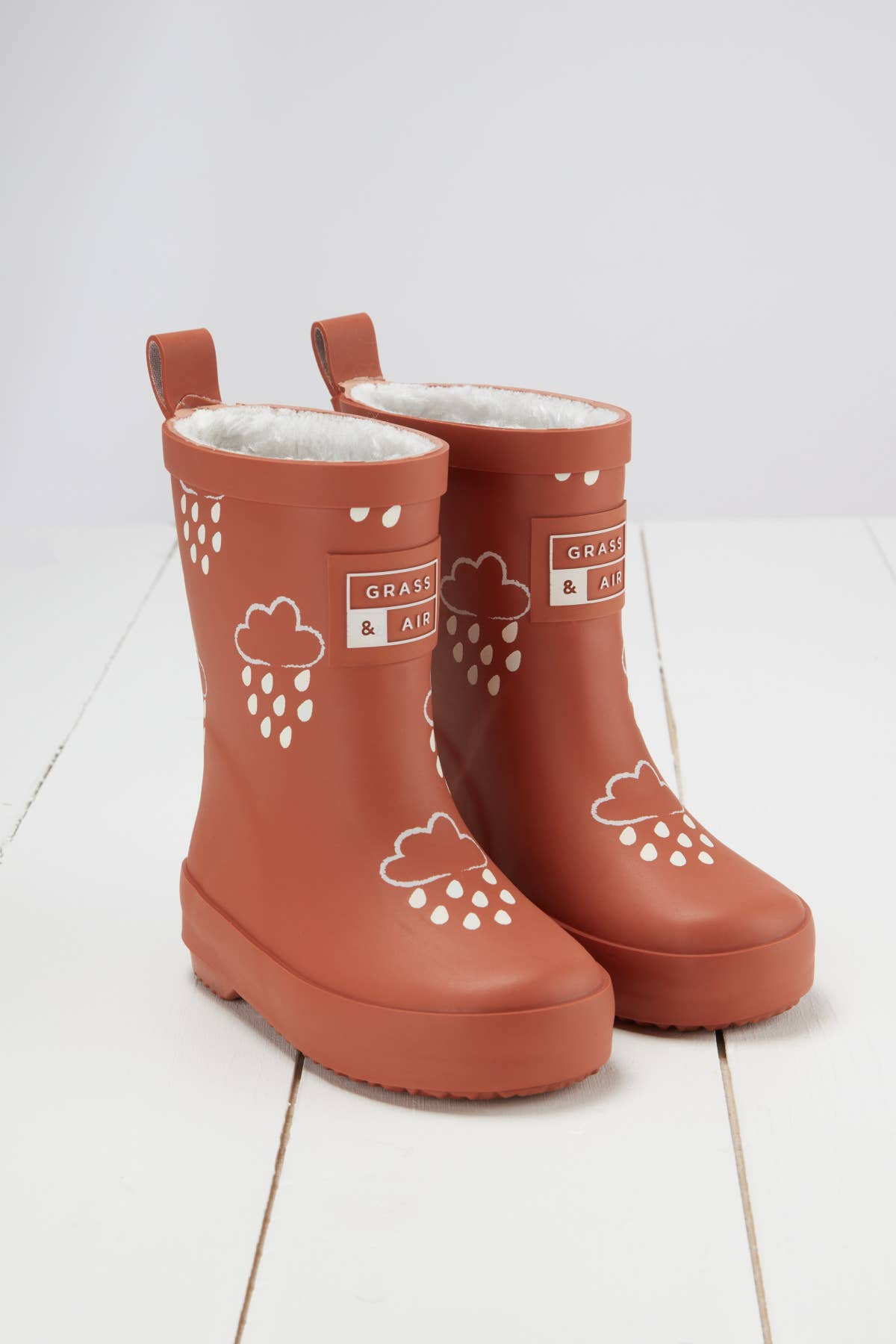Grass+Air Burnt Orange Colour-Changing Kids Wellies