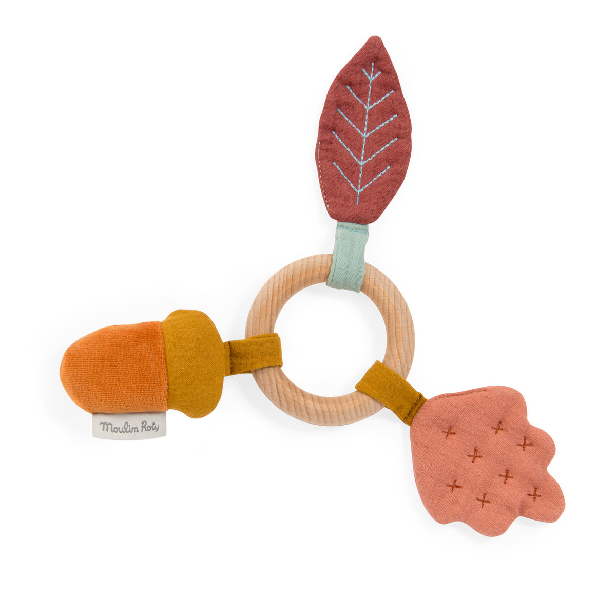 Moulin Roty Wooden Oak Tree Ring Rattle Apres la Pluie