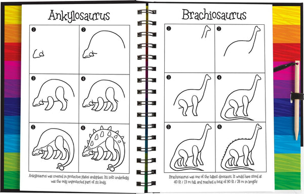 Dinosaurs Scratch & Draw Book