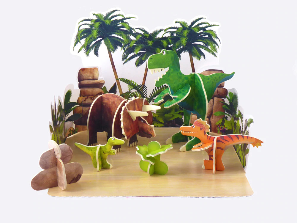 Wooden dinosaur playset cheap