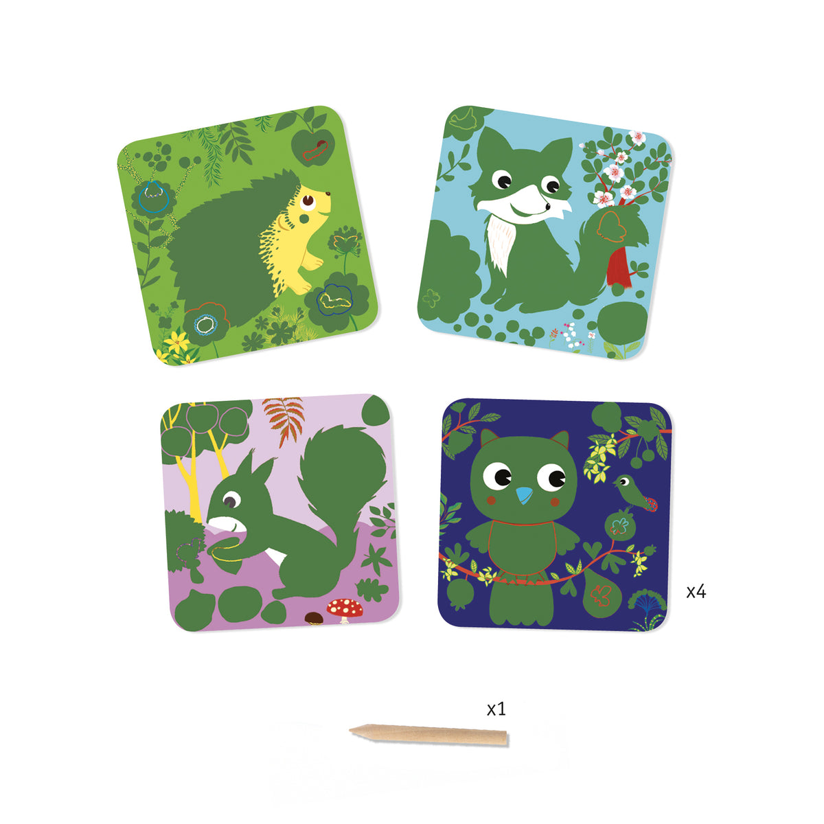 Djeco Scratch Cards - Country creatures