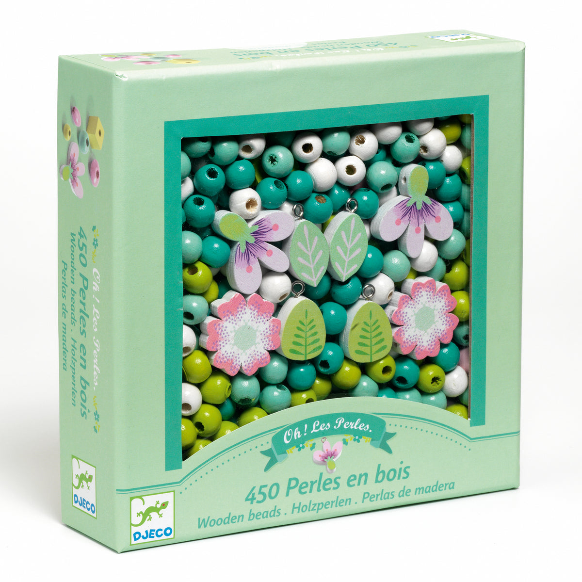 Djeco Abundance Jewellery Wooden Beads - Flowers & Foliage