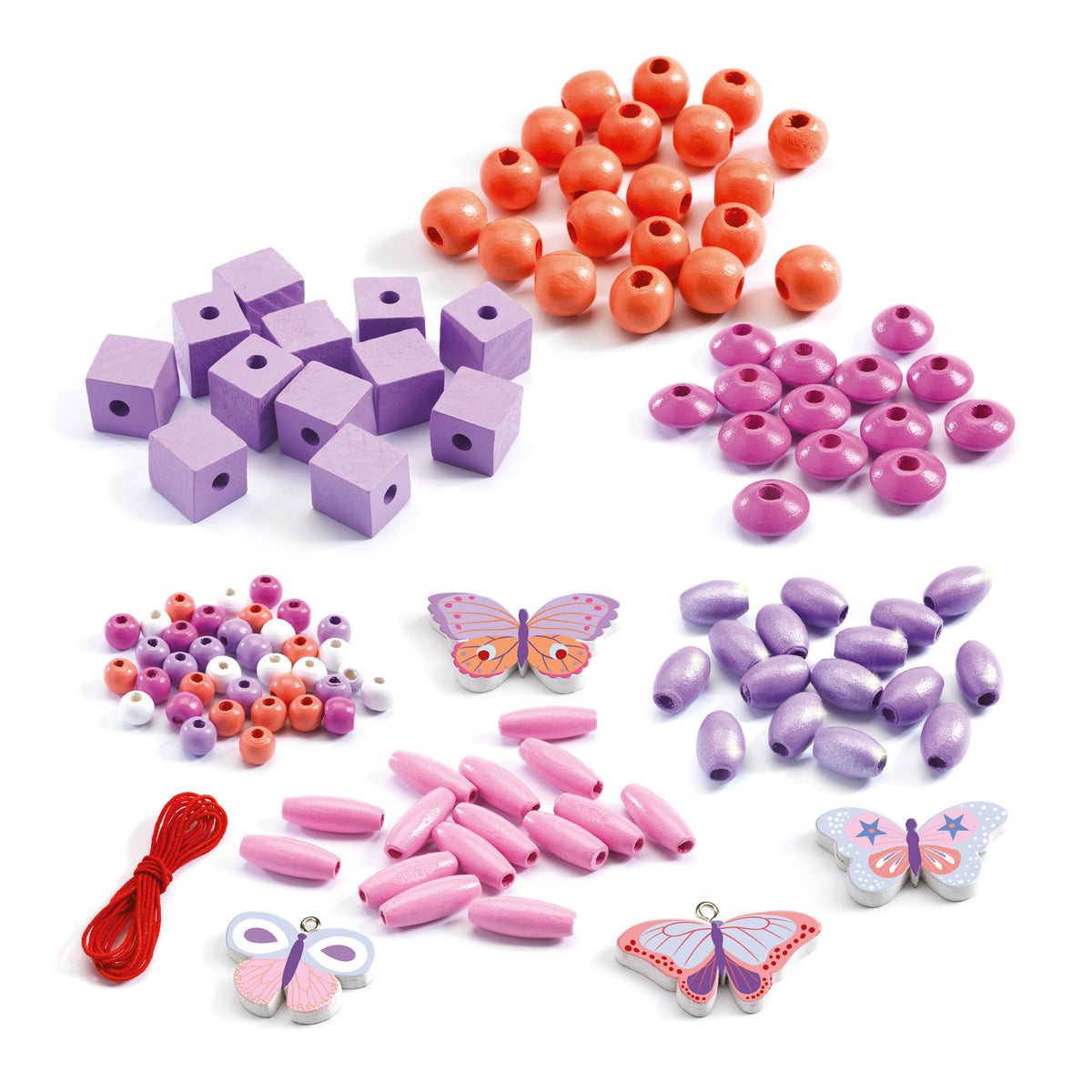 Djeco Abundance Jewellery Wooden Beads - Butterflies