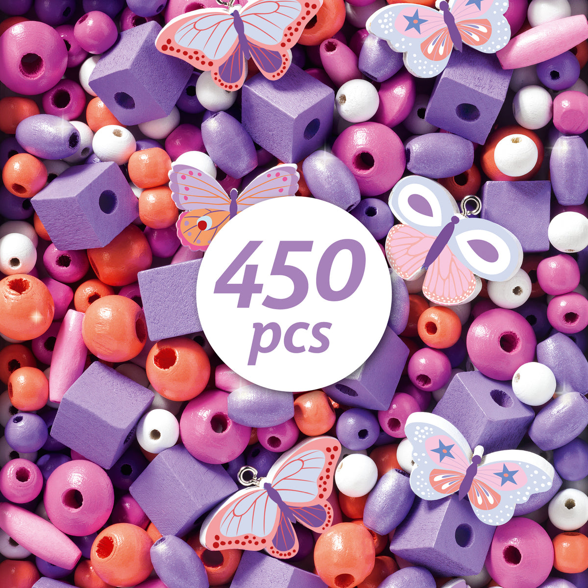 Djeco Abundance Jewellery Wooden Beads - Butterflies