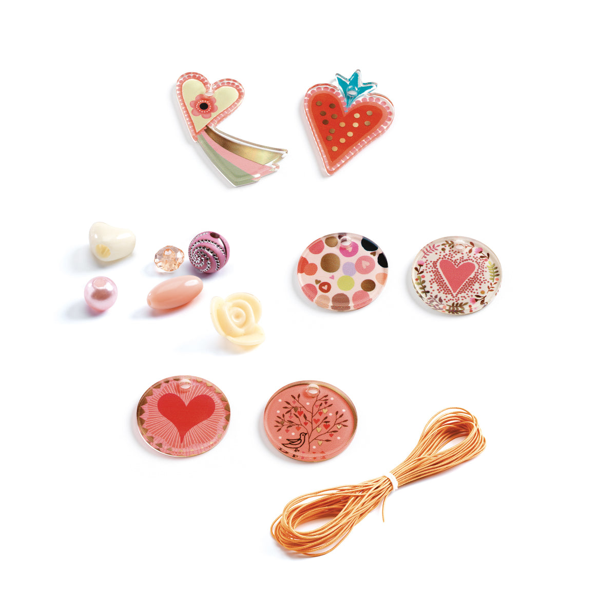 Djeco Abundance Jewellery Beads - Hearts