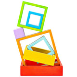 Bigjigs Wooden Stacking Rainbow Squares