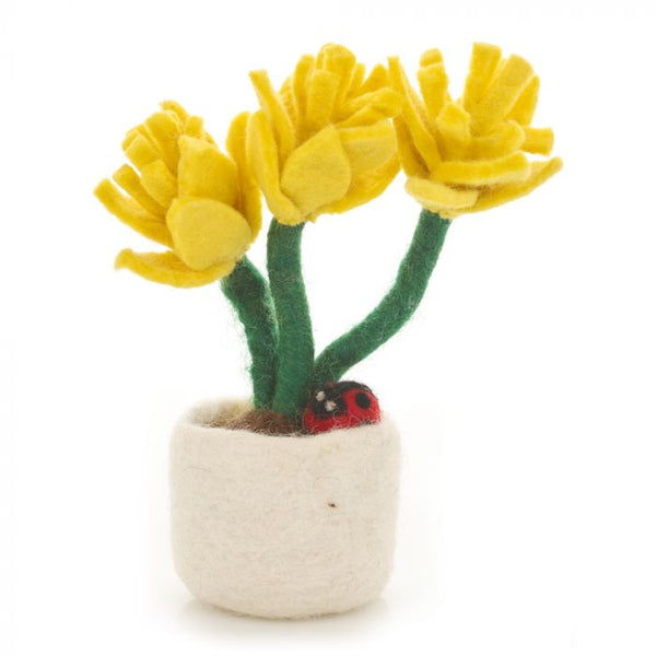 Felt So Good Handmade Needle Felt Daffodil Pot Standing Easter Decoration