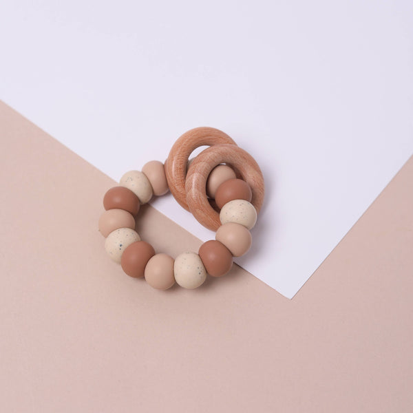 Teddy Bear Mix Silicone and Beech wood Teether