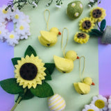 Handmade Felt Sunny Sunflower Standing Easter Decoration