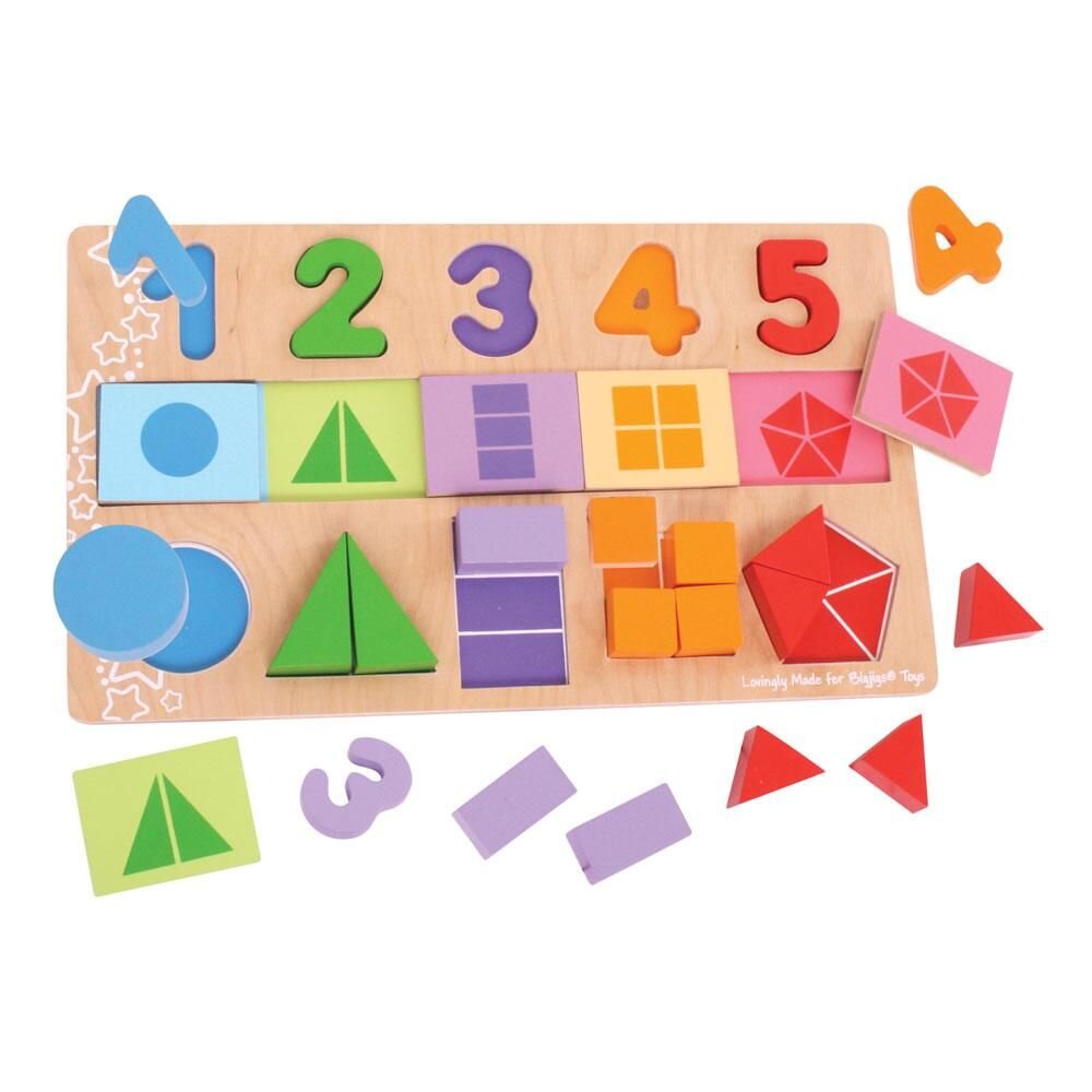 Bigjigs Toys Einlegepuzzle Zahlen Aus Holz – 10 Teile, Für Kinder Ab 3 Jahren, 30x21 Cm