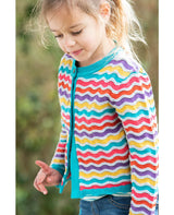 Frugi Rainbow Pointelle Cardigan - Rainbow