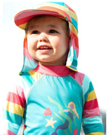 Frugi Little Swim Legionnaires Hat - Daffodil Stripe