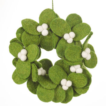 Fiona Walker Felt Mistletoe Mini Wreath