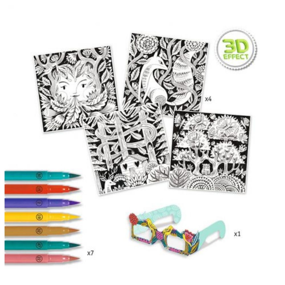 Djeco Fantasy Forest 3D Colouring