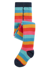 Frugi TOASTY TIGHTS - HONEYSUCKLE RAINBOW STRIPE