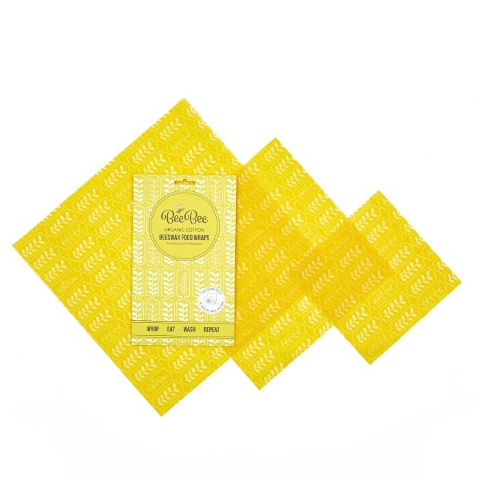 Beebee Beeswax Wraps, The Mixed Size Pack of 3 (18,26,33cm)