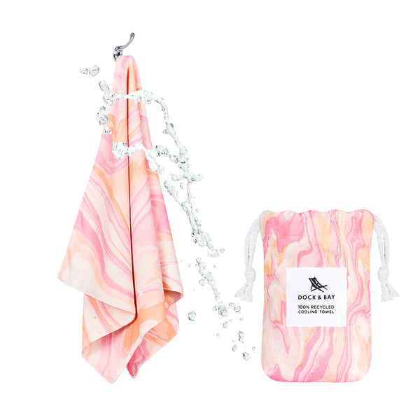 Dock & Bay Cooling Towel - Marble - Peach Melba