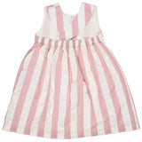 Pigeon Cross-back dress (seersucker wide stripe) - pink