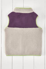 Amethyst Purple and Geothermal Grey Kids Borg Gilet