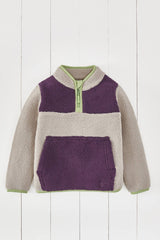 Amythst Purple & Geothermal Grey Borg Quarter Zip Jumper